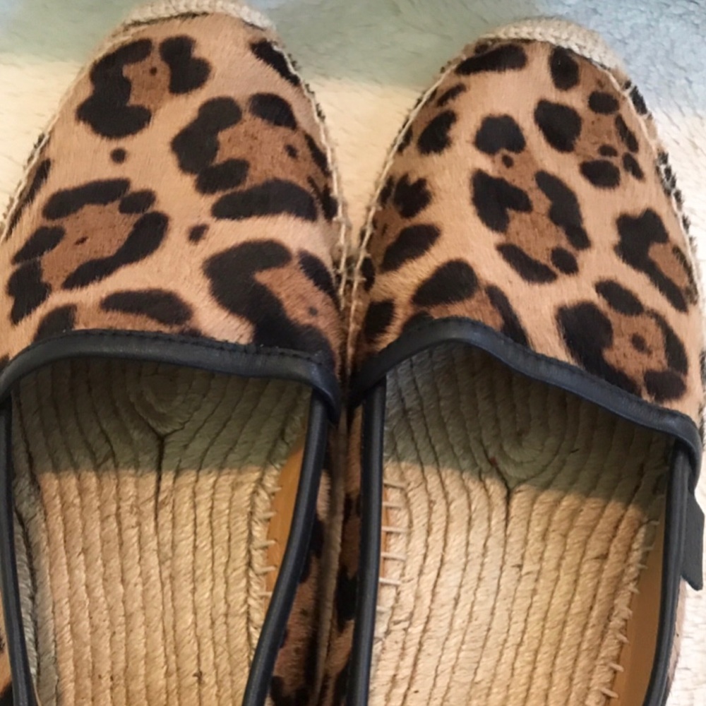 👑✅PRICE FIRM✅ AUTHENTIC Calf Hair GUCCI Leopard Espadrille Flats - Picture 13 of 16